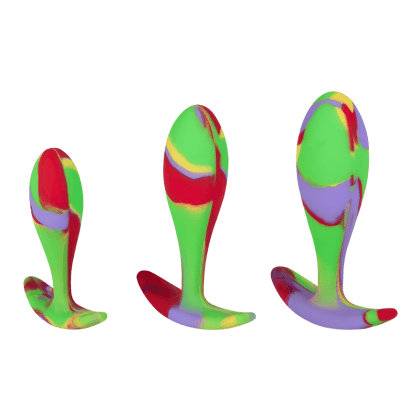 Farbenfrohes Analplug-Set aus Silikon, 3-teilig Farbenfrohes Analplug-Set aus Silikon, 3-teilig