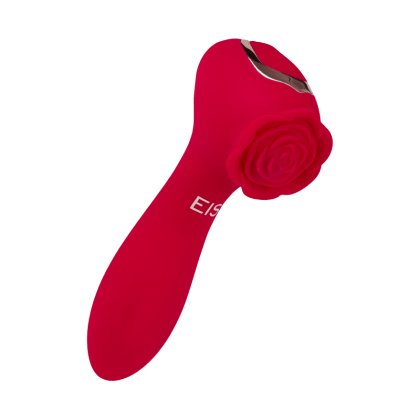 Rosenförmiger Doppelvibrator aus Silikon, 12,5 cm Rosenförmiger Doppelvibrator aus Silikon, 12,5 cm