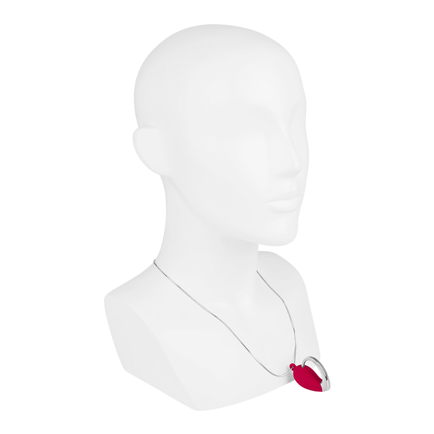 Herzförmiger Minvibrator mit Halskette, 4,8 cm