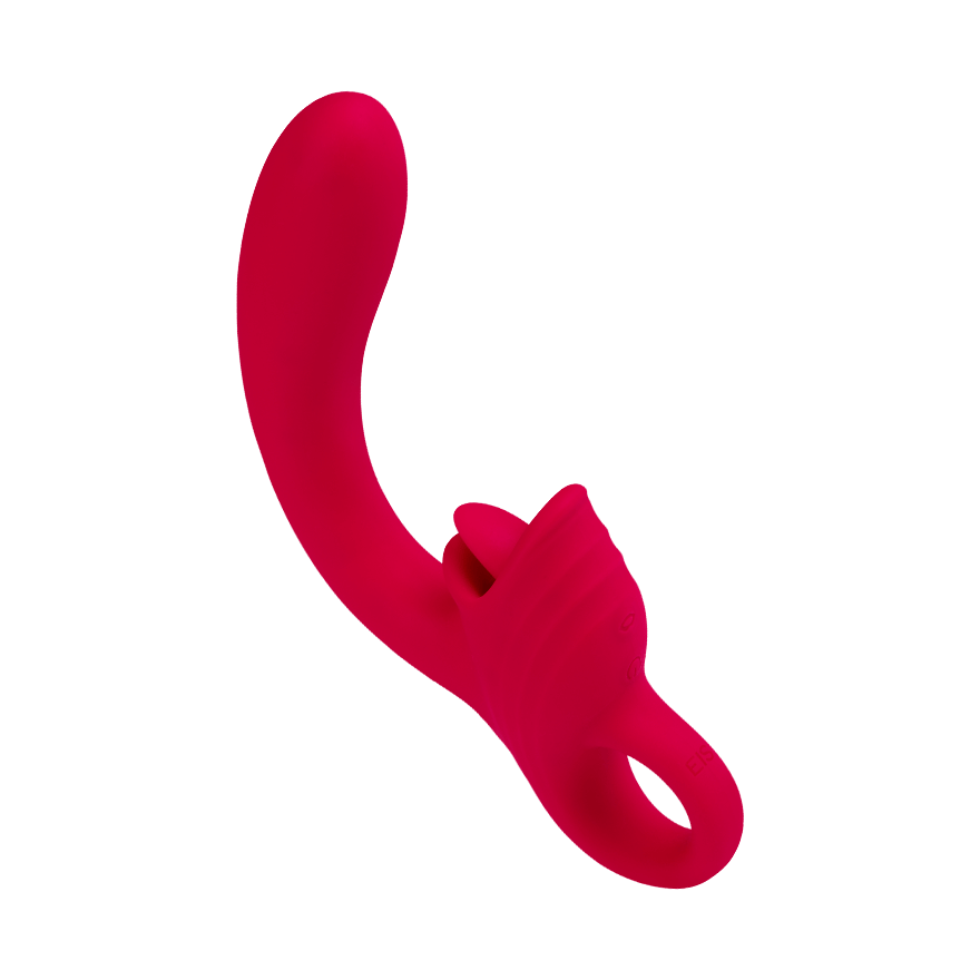 Silikon-Rabbit mit Zungen-Klitorisreizer, 21,5 cm