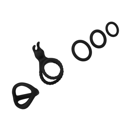 Vielseitiges Penisring-Set aus Silikon, 5 Teile Vielseitiges Penisring-Set aus Silikon, 5 Teile