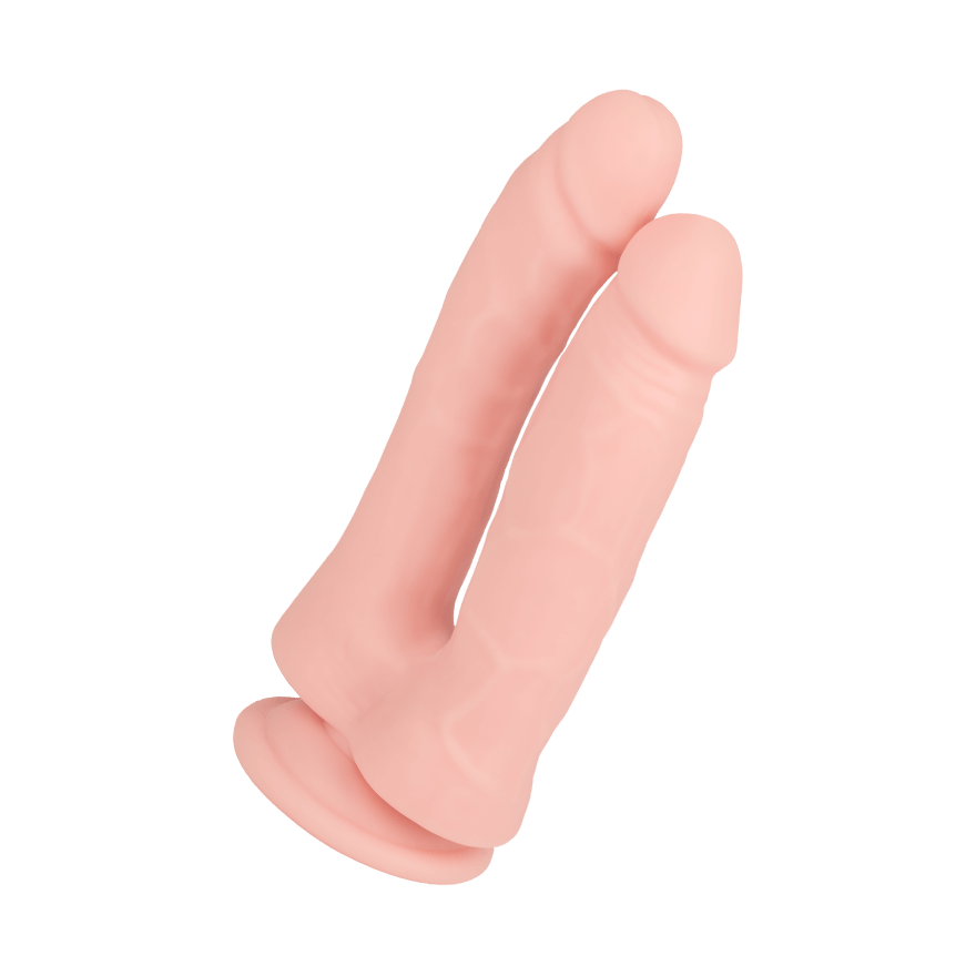 Doppeldildo mit Saugfuß, 17,5 cm