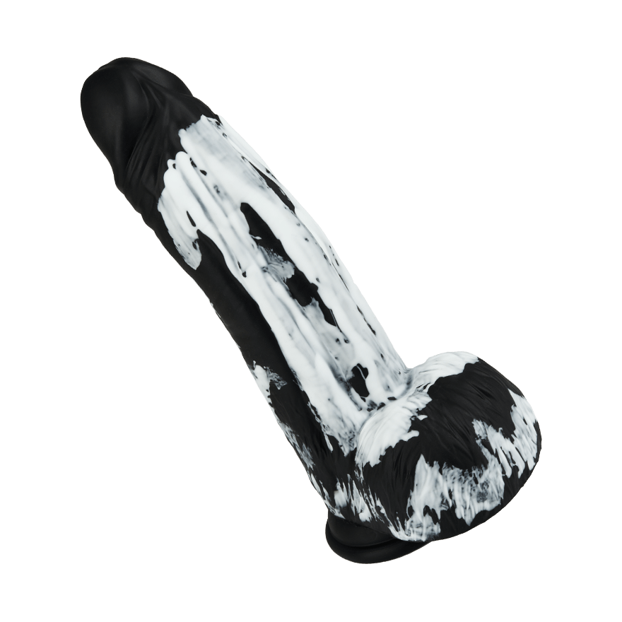 Marmorierter Naturdildo mit Saugfuß, 22 cm