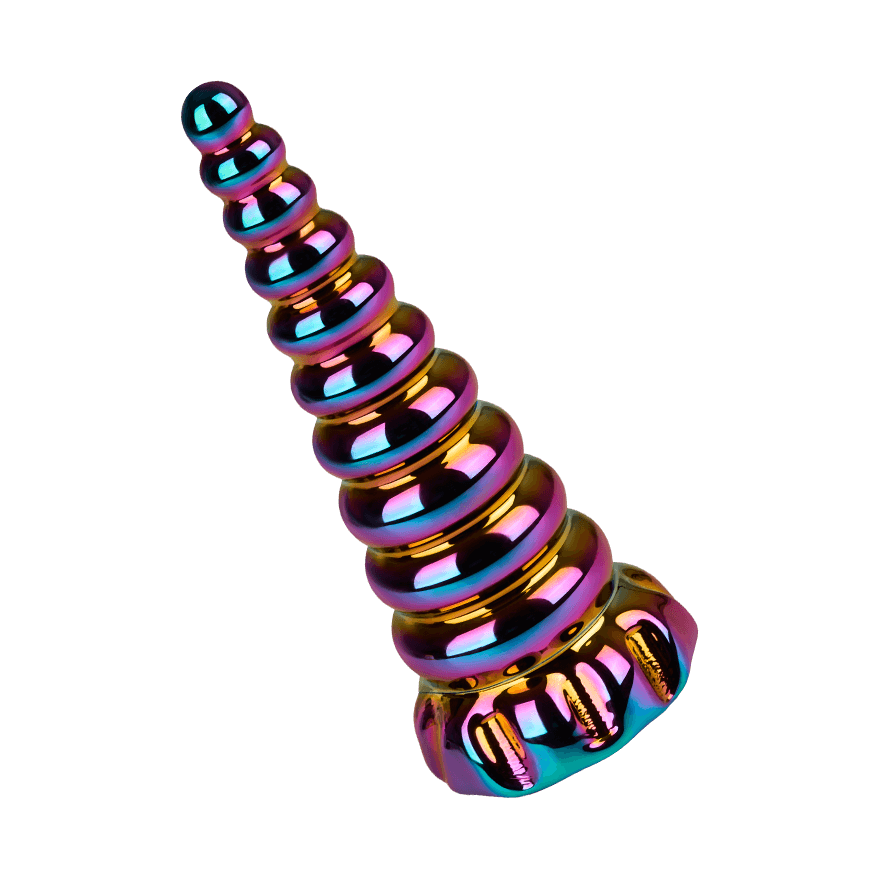 Farbenfroher Analplug aus Glas, 16 cm