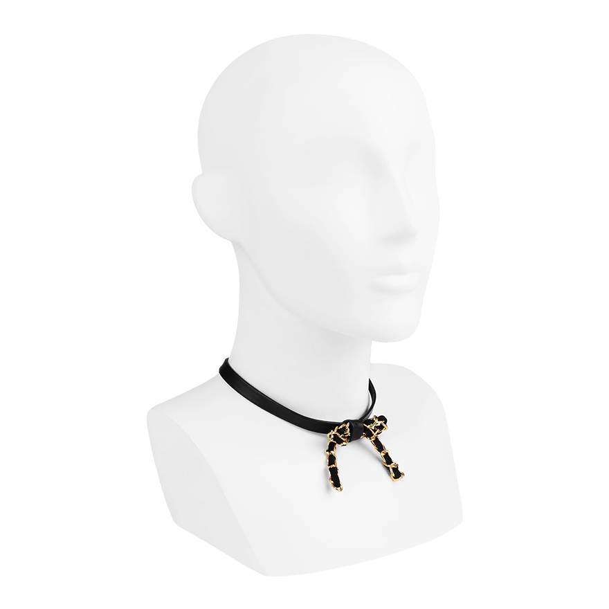 Hübsches Kunstleder-Halsband mit Schleife