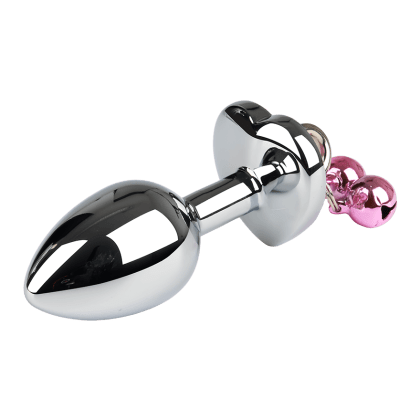 Metall-Analplug mit herzförmiger Basis & Glöckchen, 7 cm Metall-Analplug mit herzförmiger Basis & Glöckchen, 7 cm