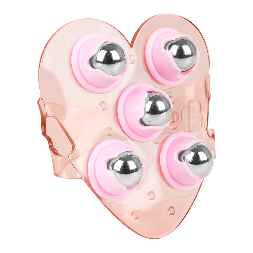 Herzförmiger Massagehandschuh mit Edelstahlkugeln