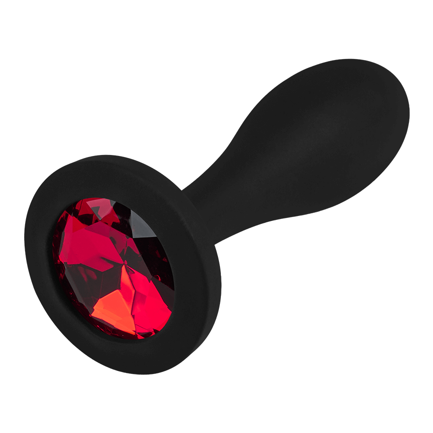 Silikon-Analplug mit Schmuckstein - Größe S, 8 cm