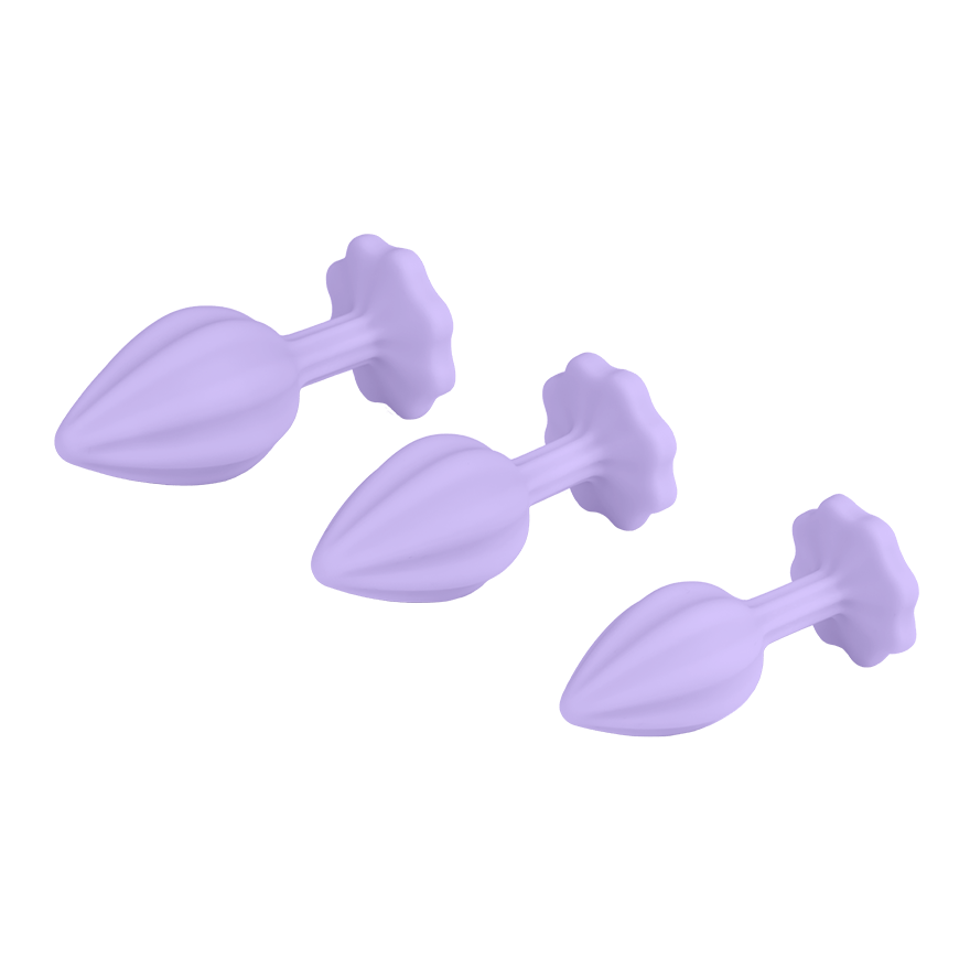 Strukturiertes Analplug-Set aus Silikon, 3 Stück