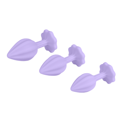 Strukturiertes Analplug-Set aus Silikon, 3 Stück Strukturiertes Analplug-Set aus Silikon, 3 Stück