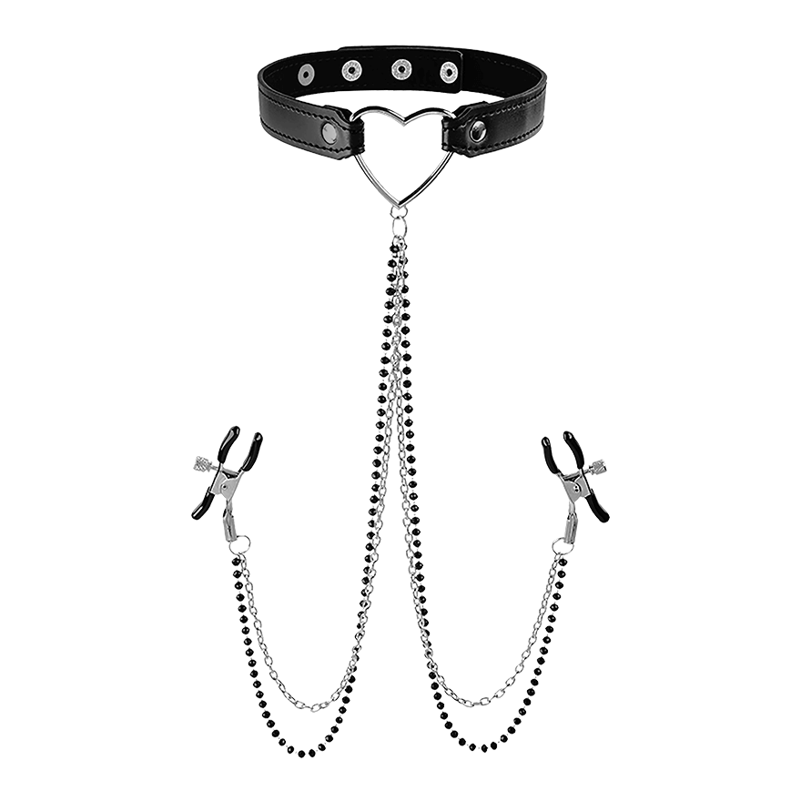 Sex & Mischief - Amor Collar with Nipple Clamps