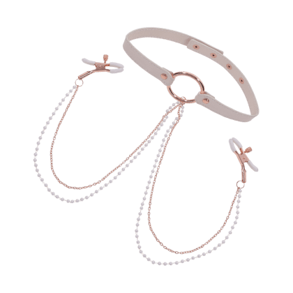 Peaches n CreaMe - Collar with Nipple Clamps Peaches n CreaMe - Collar with Nipple Clamps