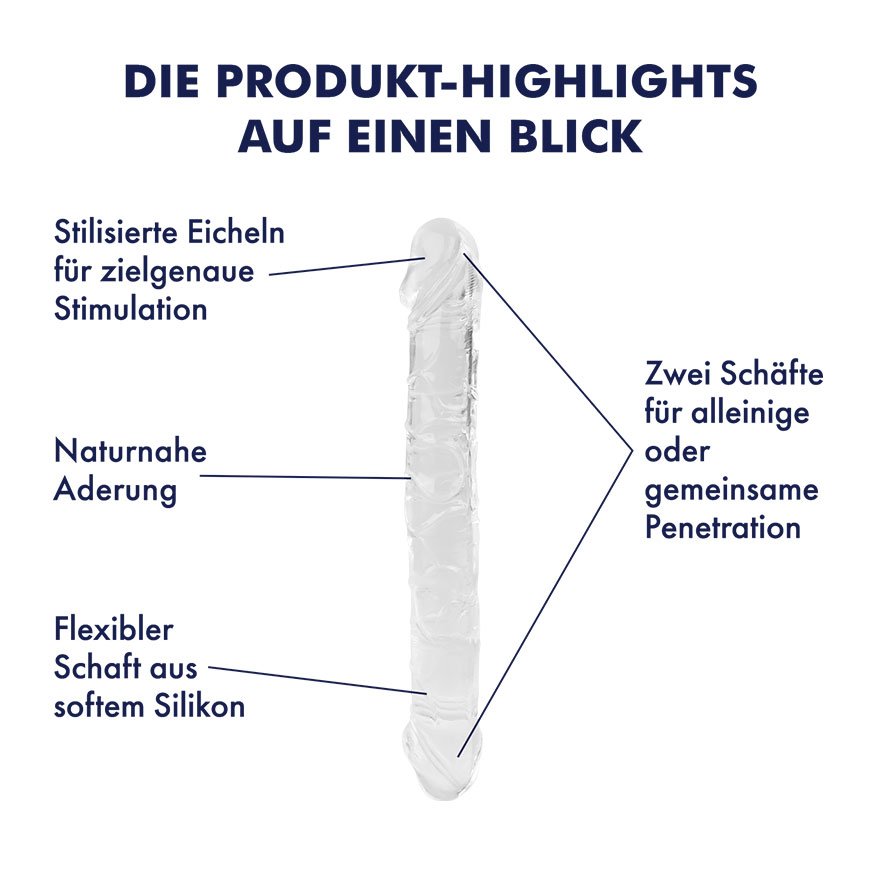 Naturnaher Doppeldildo, 24 cm