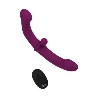 Doppel-Rabbitvibrator aus Silikon mit Fernbedienung, 26 cm Doppel-Rabbitvibrator aus Silikon mit Fernbedienung, 26 cm