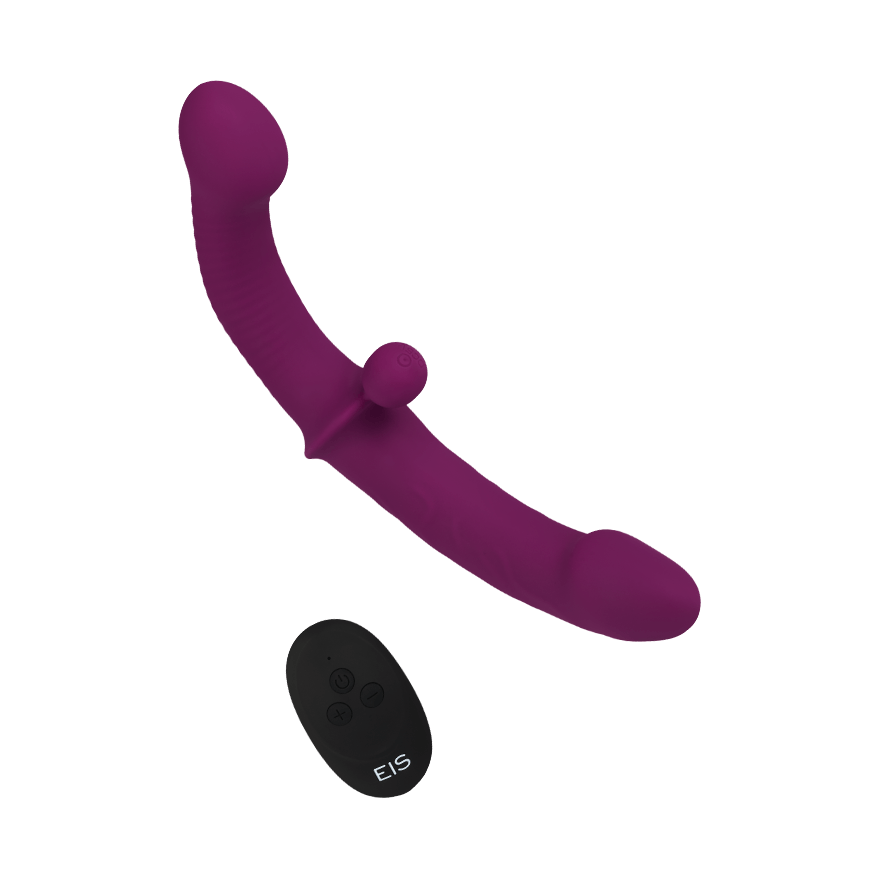 Doppel-Rabbitvibrator aus Silikon mit Fernbedienung, 26 cm