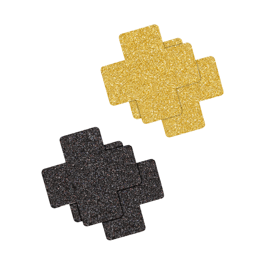 Pretty Pasties - Glitter Cross, 2 Paar