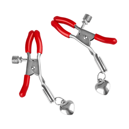 Klassische Nippelklemmen mit Herz-Anhänger Klassische Nippelklemmen mit Herz-Anhänger