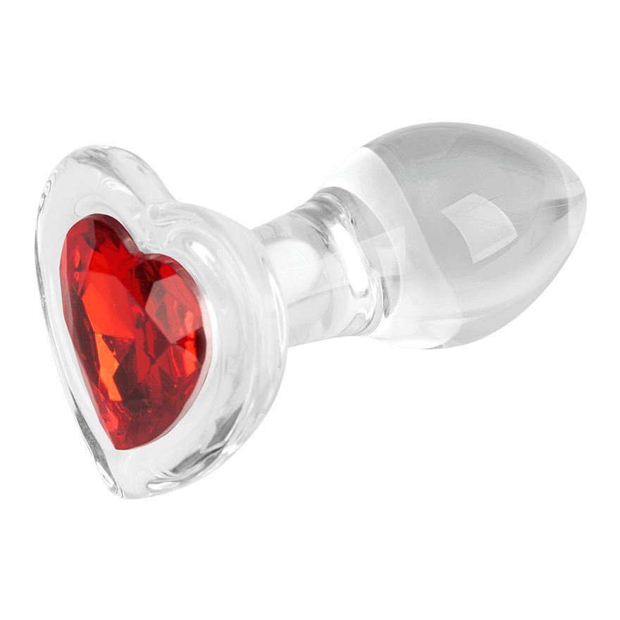 Glas-Analplug mit herzförmiger Basis, 7 cm