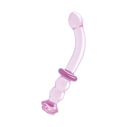 Glaze Glass - Rosebud G-Spot Dildo, 19 cm Glaze Glass - Rosebud G-Spot Dildo, 19 cm