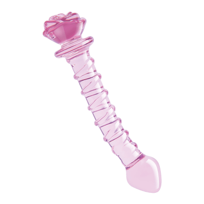 Glaze Glass - Rosebud Spiral G-Spot Dildo, 22,8 cm Glaze Glass - Rosebud Spiral G-Spot Dildo, 22,8 cm