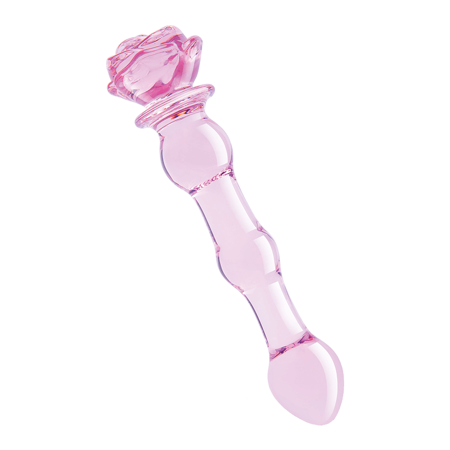 Glaze Glass - Rosebud Beaded Dildo, 20 cm