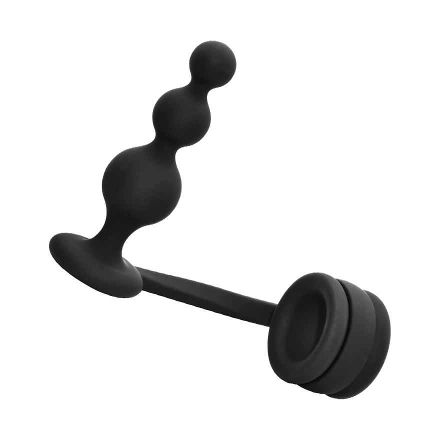 Ramrod - Cockring with Beaded Anal Plug, 11 cm