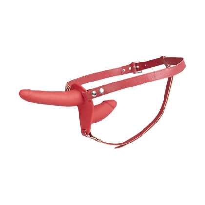 Doppelter Strap-On-Dildo aus Silikon, 16 cm Doppelter Strap-On-Dildo aus Silikon, 16 cm