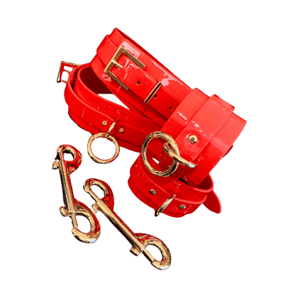 High Gloss Bondage Wrist & Thigh Cuffs High Gloss Bondage Wrist & Thigh Cuffs