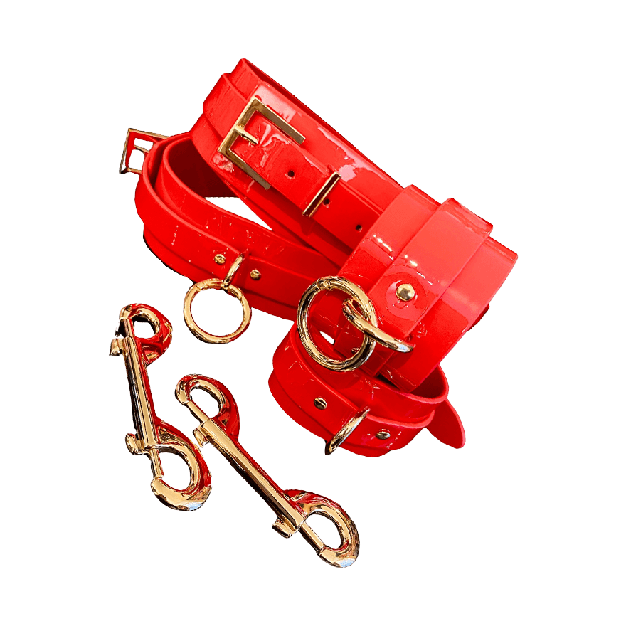 High Gloss Bondage Wrist & Thigh Cuffs