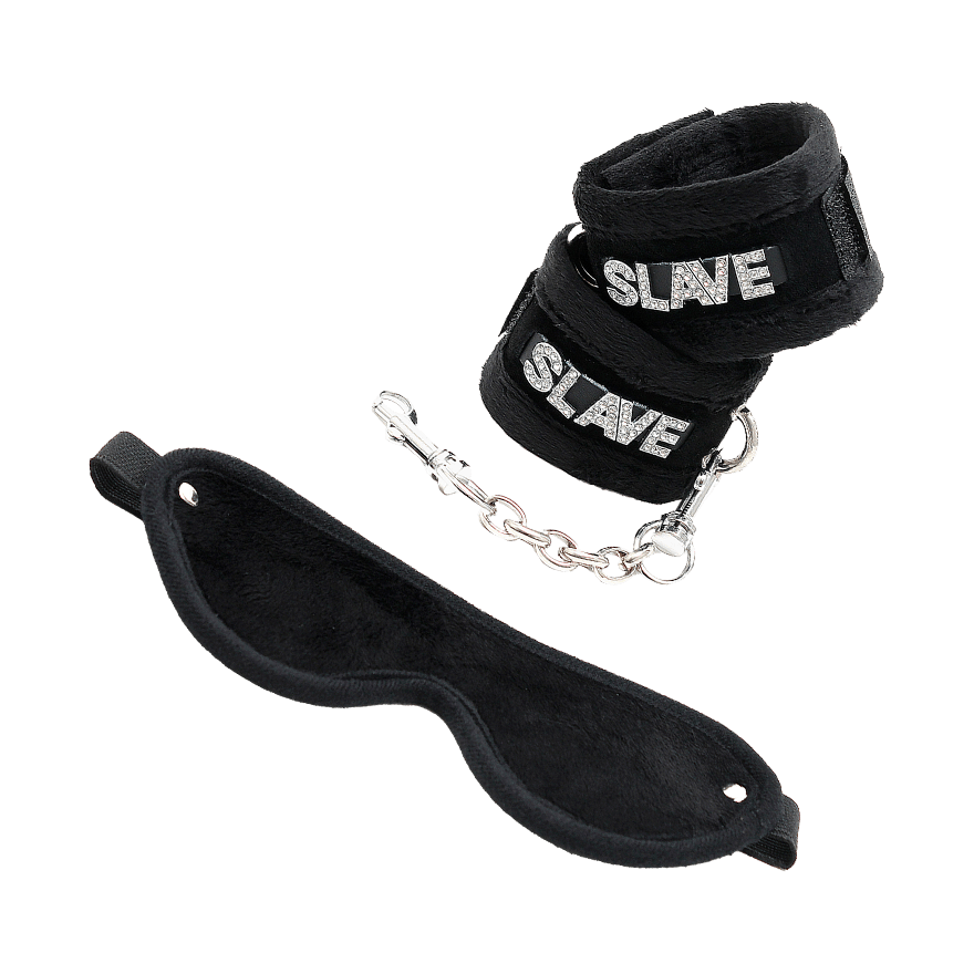 Fessel-Set mit Strassbesatz, 3 Teile