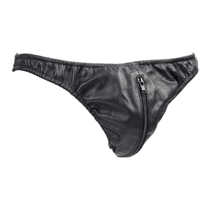 Leder-Slip mit Reißverschluss Leder-Slip mit Reißverschluss