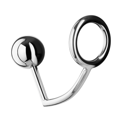 Metall-Penisring mit Analdildo, M, 4,5 cm Metall-Penisring mit Analdildo, M, 4,5 cm