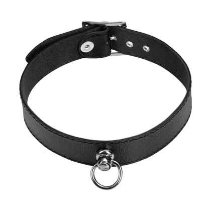 Schmales Leder-Halsband mit O-Ring Schmales Leder-Halsband mit O-Ring