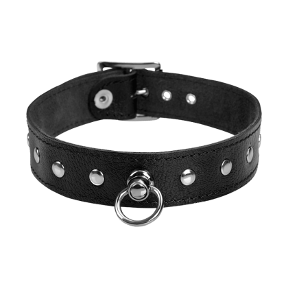 Leder-Halsband mit Flachnieten Leder-Halsband mit Flachnieten