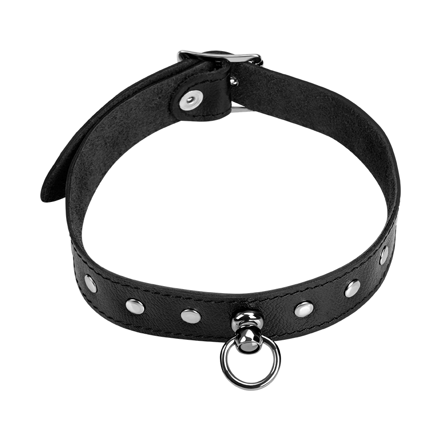 Leder-Halsband mit Flachnieten