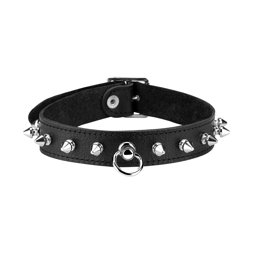 Leder-Halsband mit Killernieten