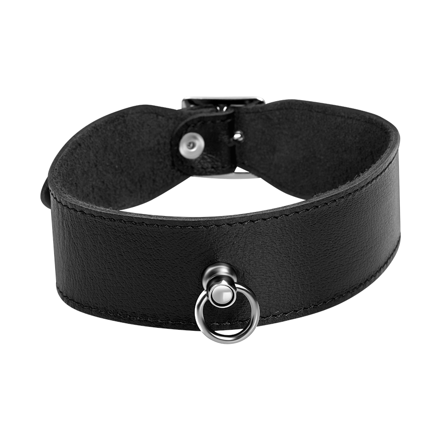 Breites Leder-Halsband mit O-Ring