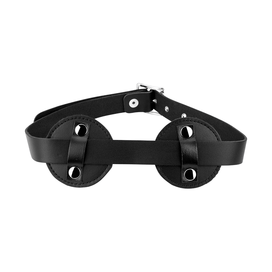 Leder-Augenmaske mit Kunstfell