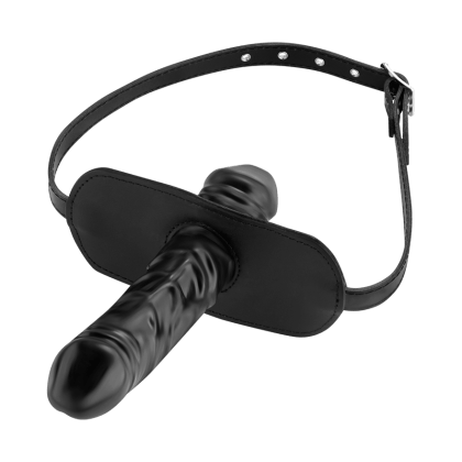 Knebel mit Doppeldildo Knebel mit Doppeldildo