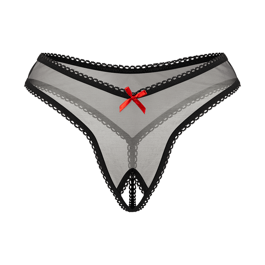 Schicker Ouvert-String mit Ziernaht