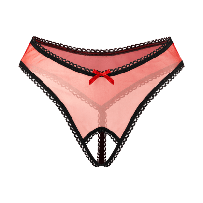 Schicker Ouvert-String mit Ziernaht Schicker Ouvert-String mit Ziernaht