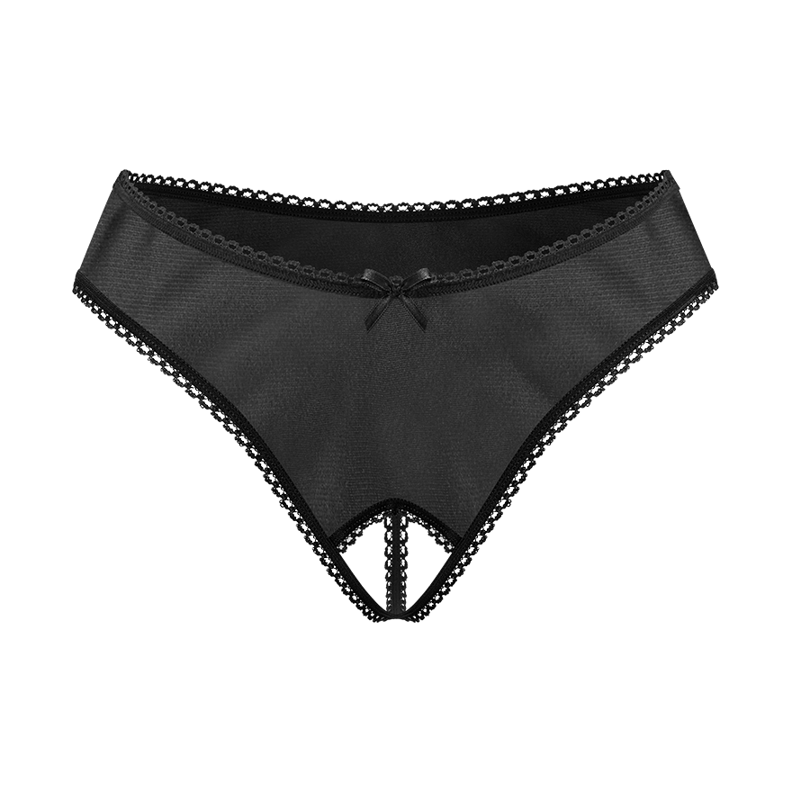 Schicker Ouvert-String mit Ziernaht