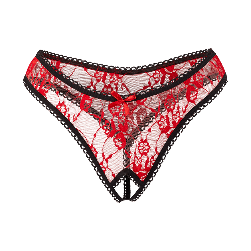 Sexy Ouvert-String mit Ziernaht und Spitze