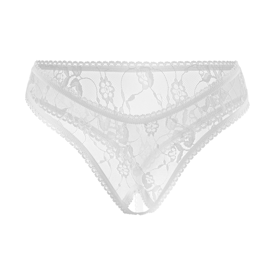 Sexy Ouvert-String mit Ziernaht und Spitze