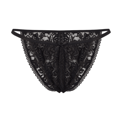 Offener Spitzenslip mit Schleifchen Offener Spitzenslip mit Schleifchen