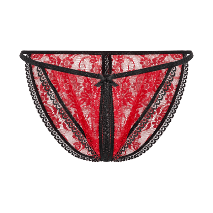 Offener Spitzenslip mit Schleifchen Offener Spitzenslip mit Schleifchen