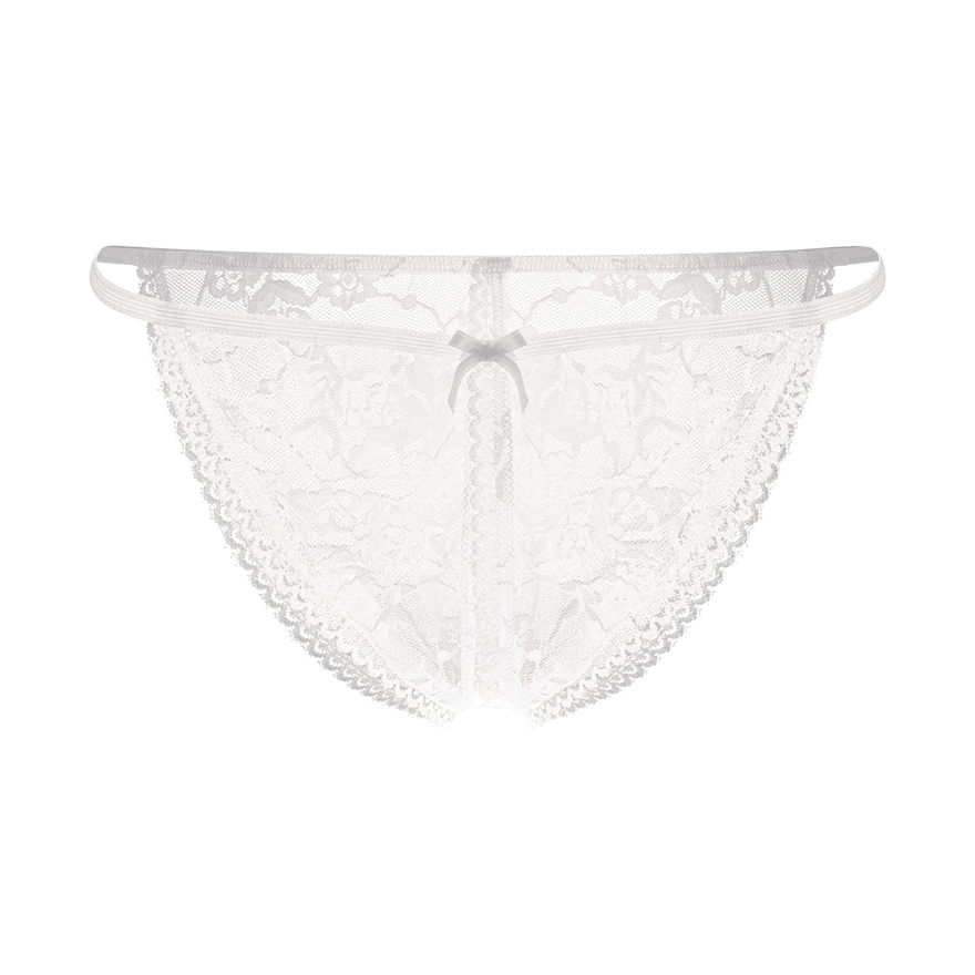 Offener Spitzenslip mit Schleifchen