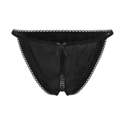 Offener Spitzenslip mit Schleifchen Offener Spitzenslip mit Schleifchen