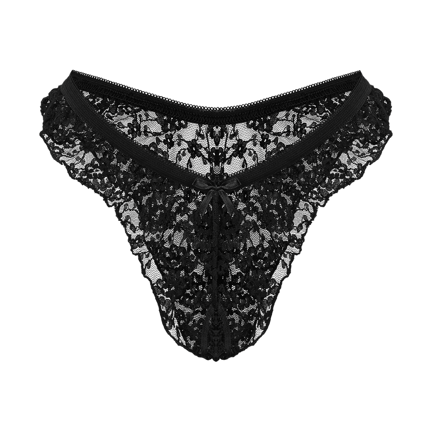 Ouvert-Slip mit floraler Spitze