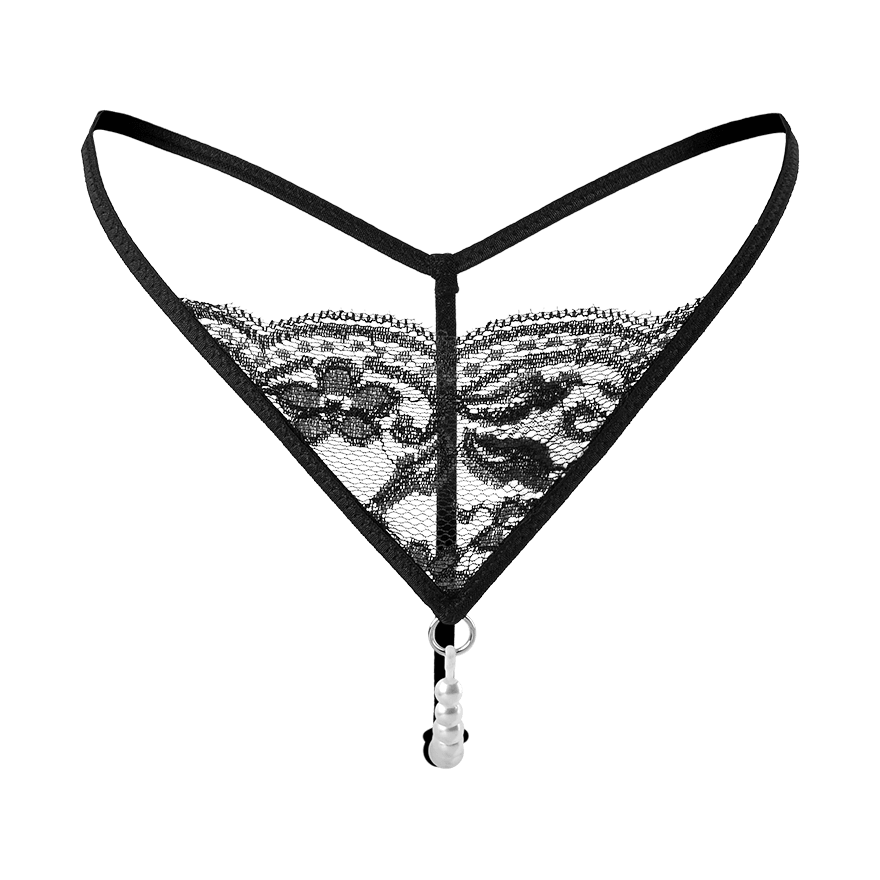 Spitzenstring mit edler Perlenkette